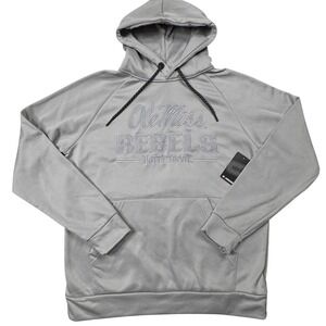 NWT Ole Miss Rebels Hotty Toddy Gray Hoodie Sweatshirt Mens Large Colosseum